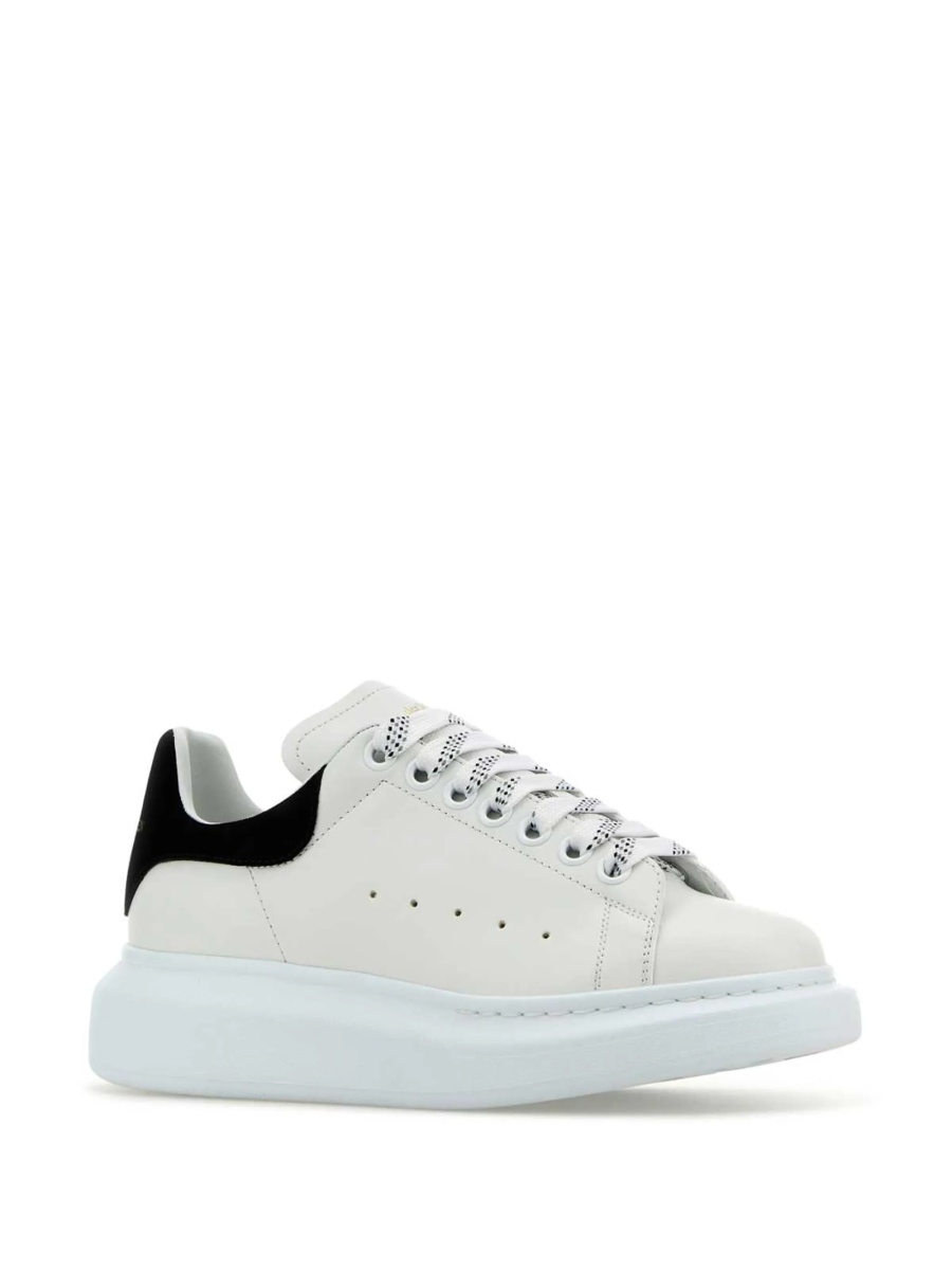 Sneakers Alexander McQueen albi din piele si piele intoarsa - Img 2