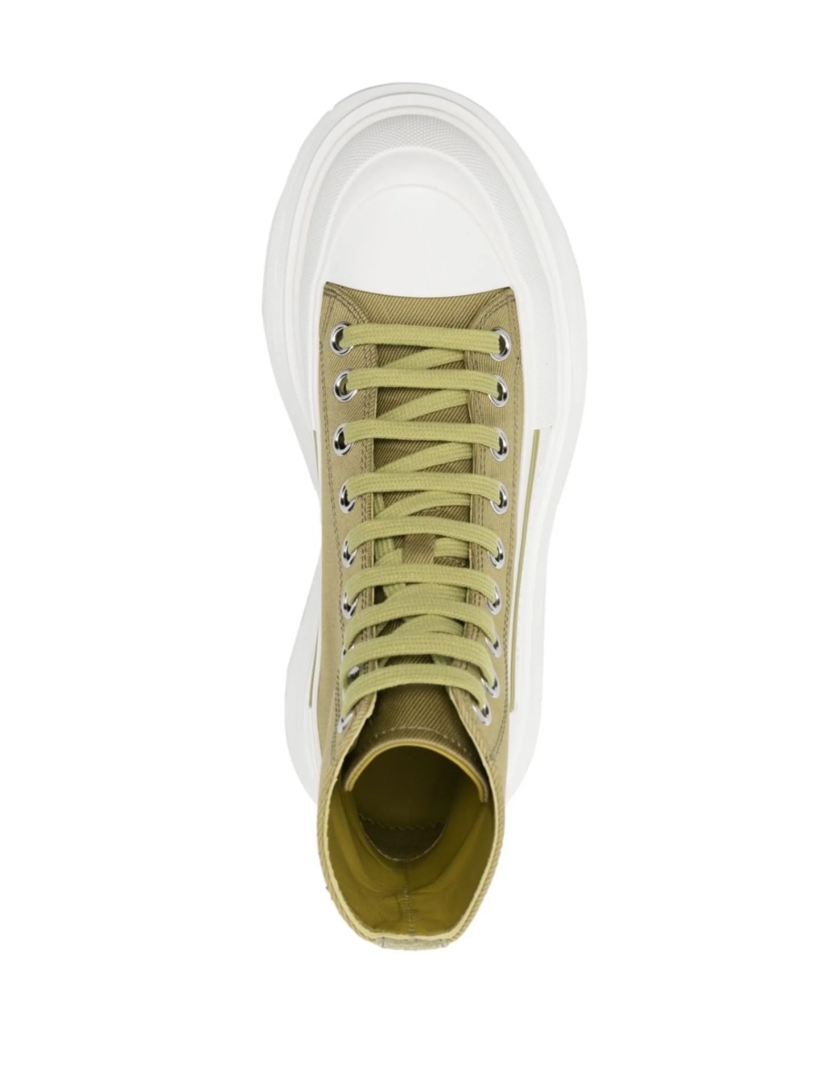 Sneakers Alexander McQueen verzi din material textil - Img 4