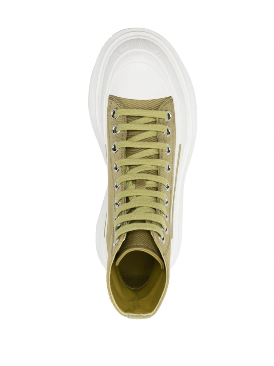 Sneakers Alexander McQueen verzi din material textil - Img 4