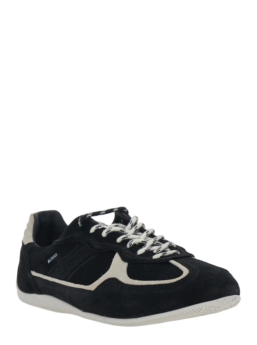 Sneakers Alohas negri din piele intoarsa - Img 2