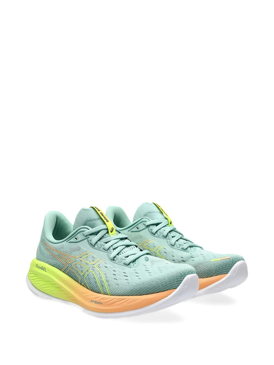 Sneakers ASICS albastri din material textil - Img 2