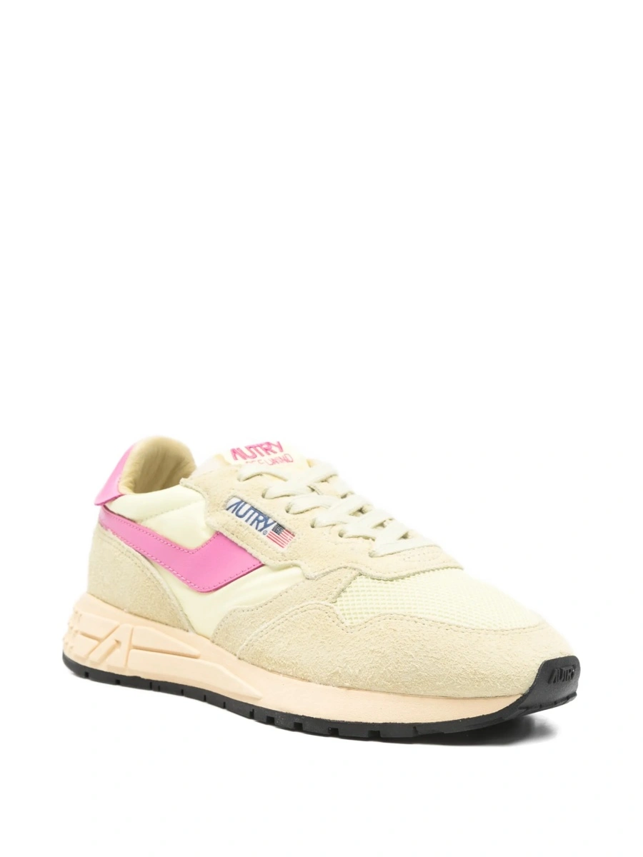 Sneakers AUTRY galbeni din material textil si piele intoarsa - Img 2