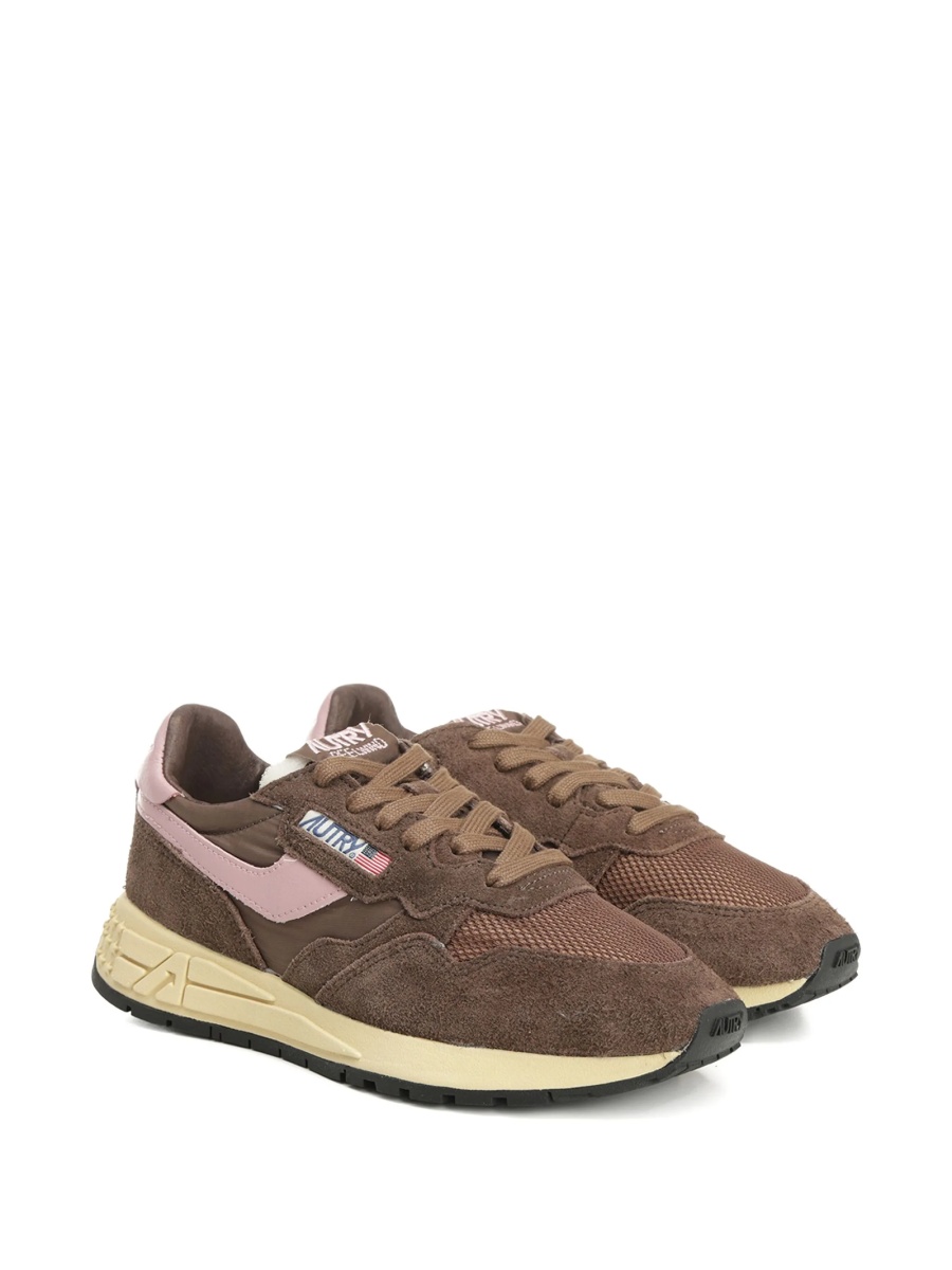 Sneakers AUTRY maro din piele intoarsa si nylon - Img 2