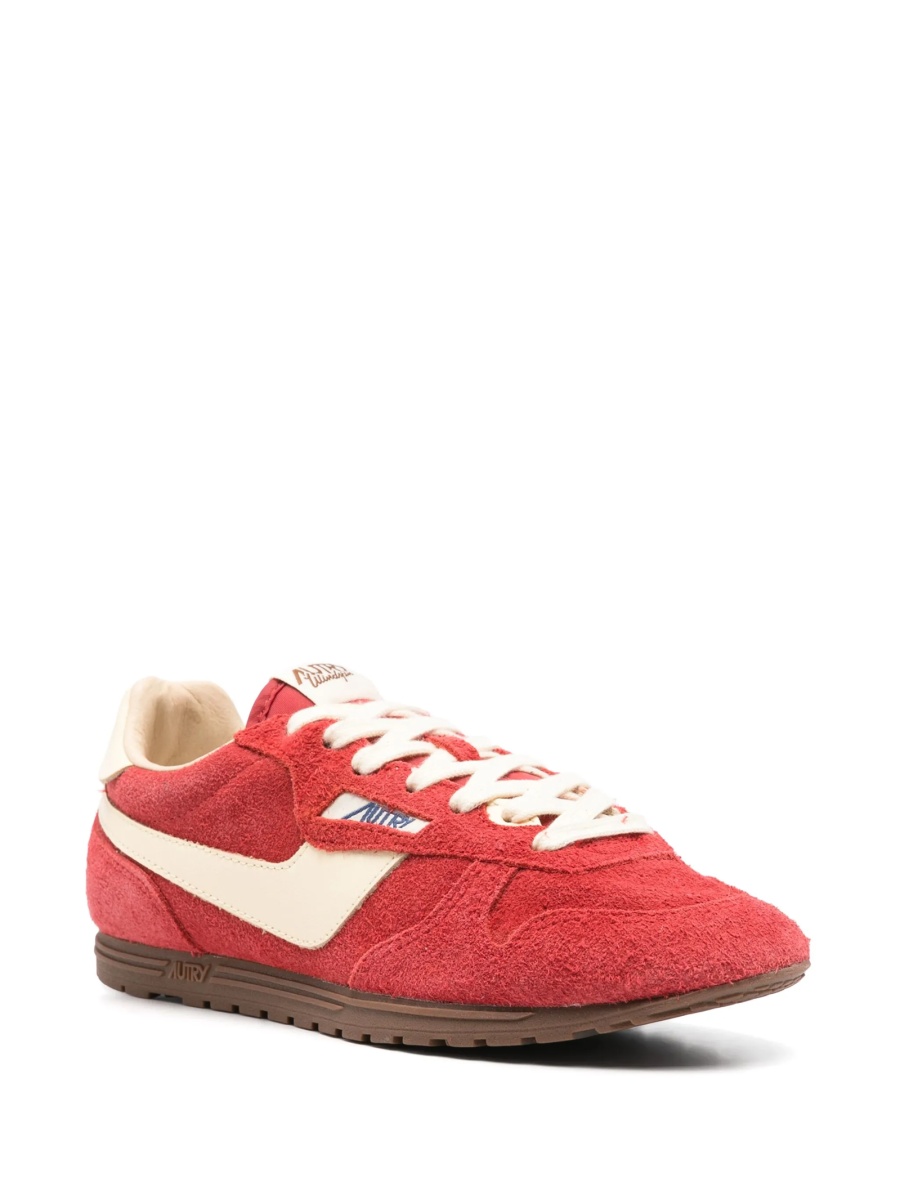 Sneakers AUTRY rosii din material textil si piele intoarsa - Img 2