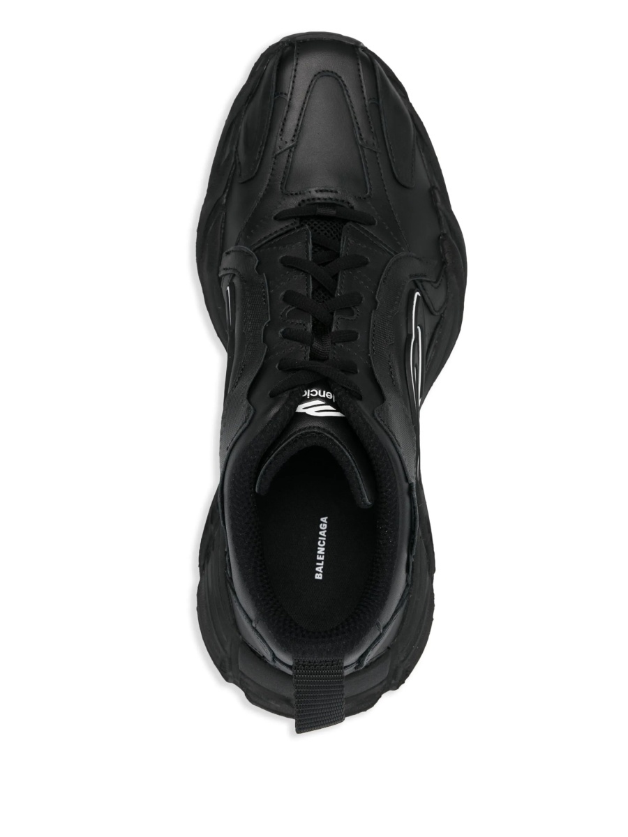 Sneakers Balenciaga negri din material textil si piele - Img 4