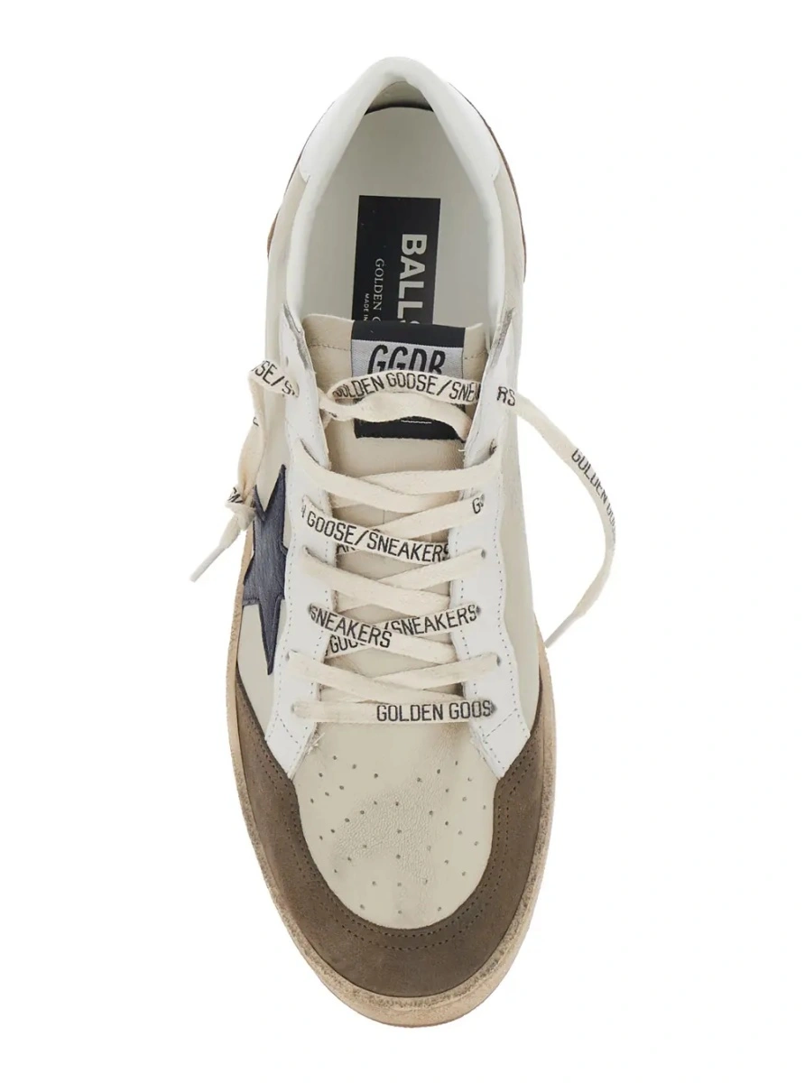 Sneakers 'Ballstar' Beige Low top sneakers with logo patch on the tongue and contrasting heel with logo lettering in suede for men - Img 4