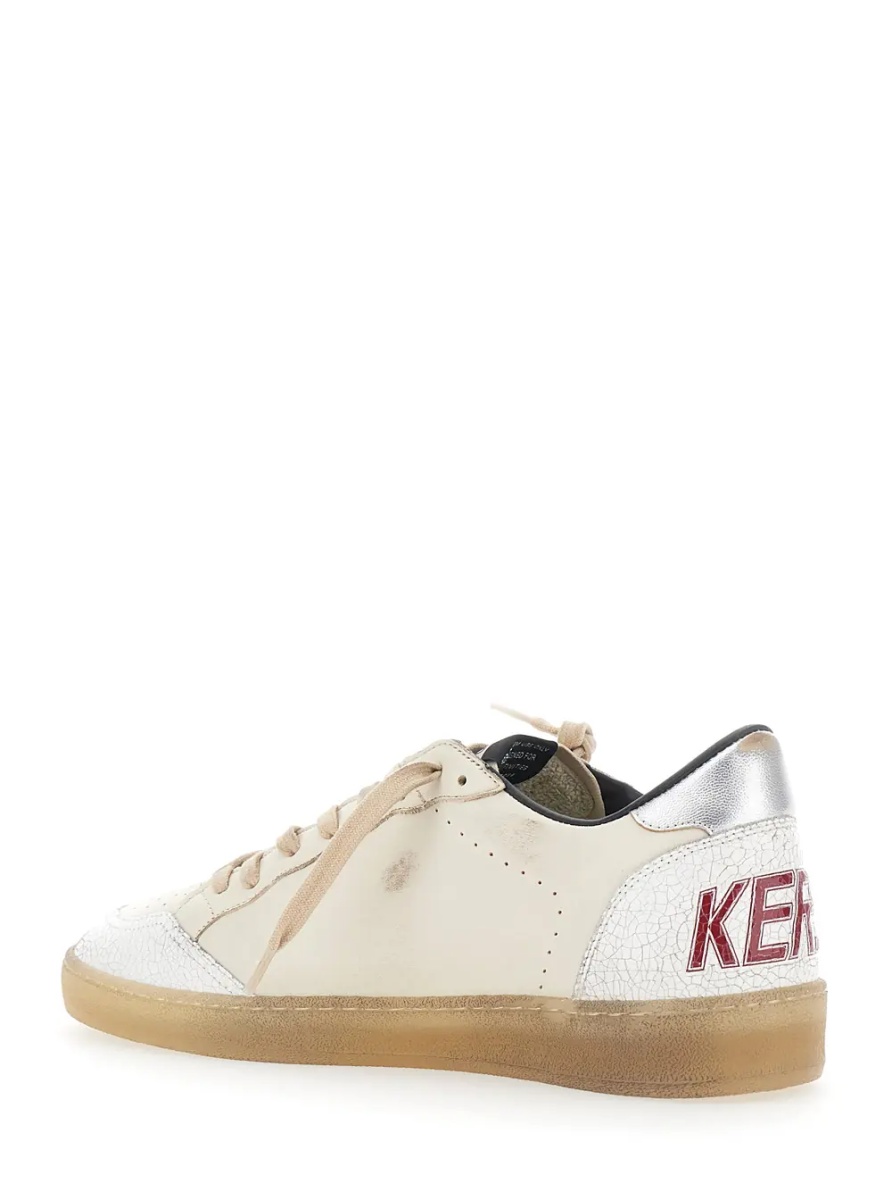 Sneakers 'Ballstar' Beige Sneakers Low Top with star patch on the side in leather for men - Img 3