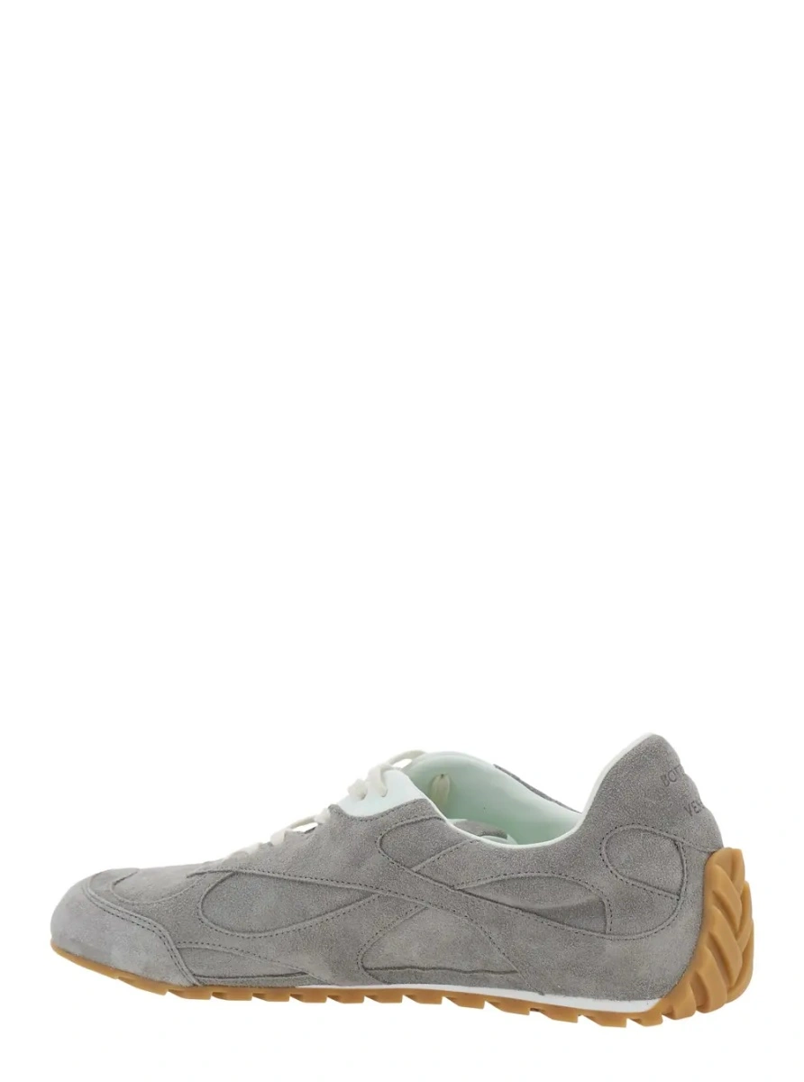 Sneakers Bottega Veneta gri din piele intoarsa - Img 3