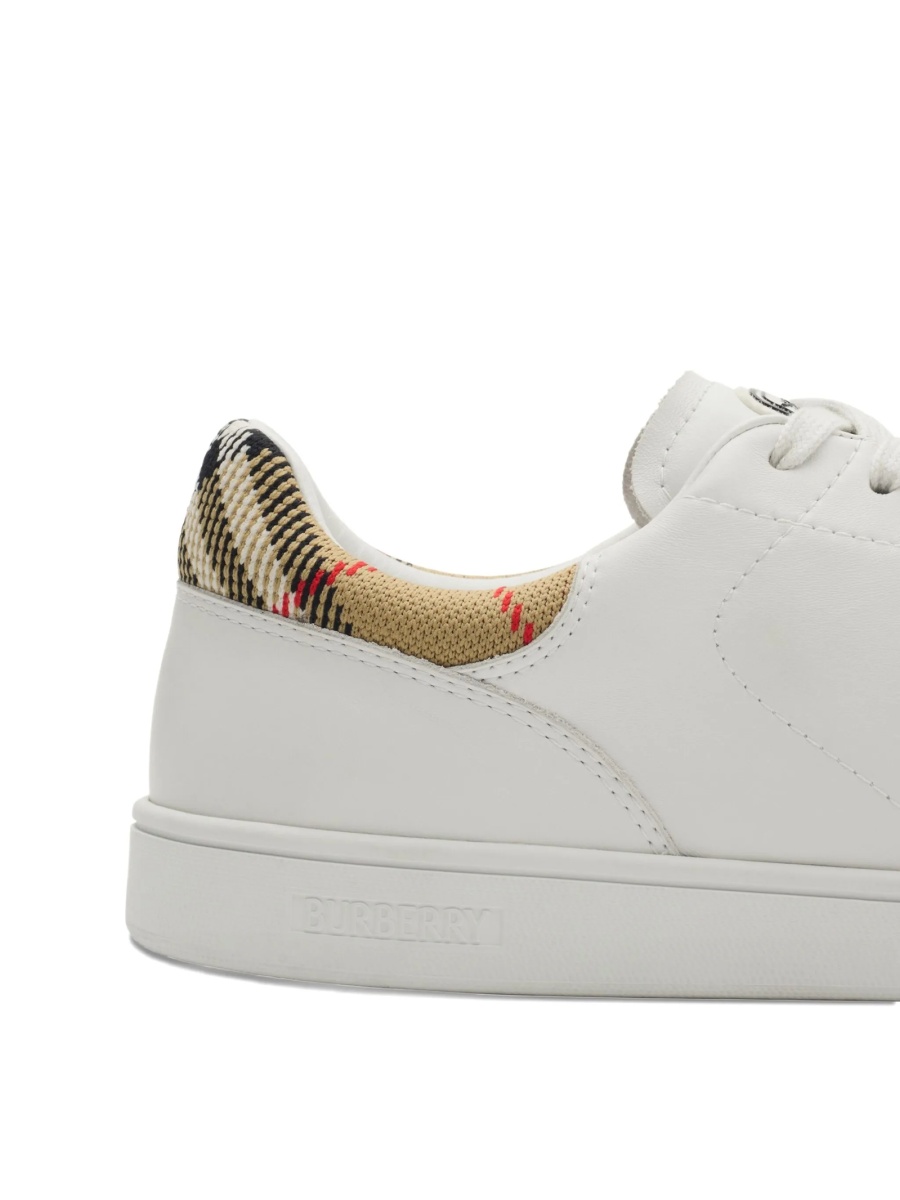 Sneakers Burberry albi din poliuretan si piele intoarsa - Img 5