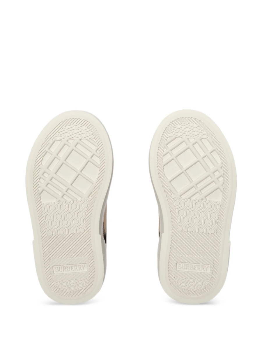 Sneakers Burberry neutri din bumbac si piele - Img 3