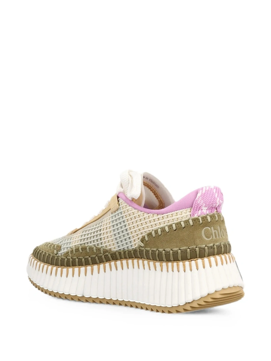 Sneakers Chloe 'Nama' bej din piele intoarsa - Img 6