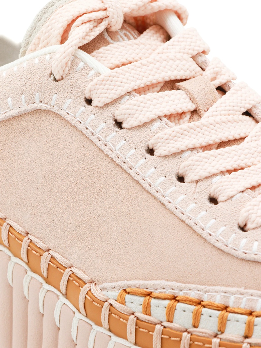 Sneakers Chloe roz din piele - Img 4