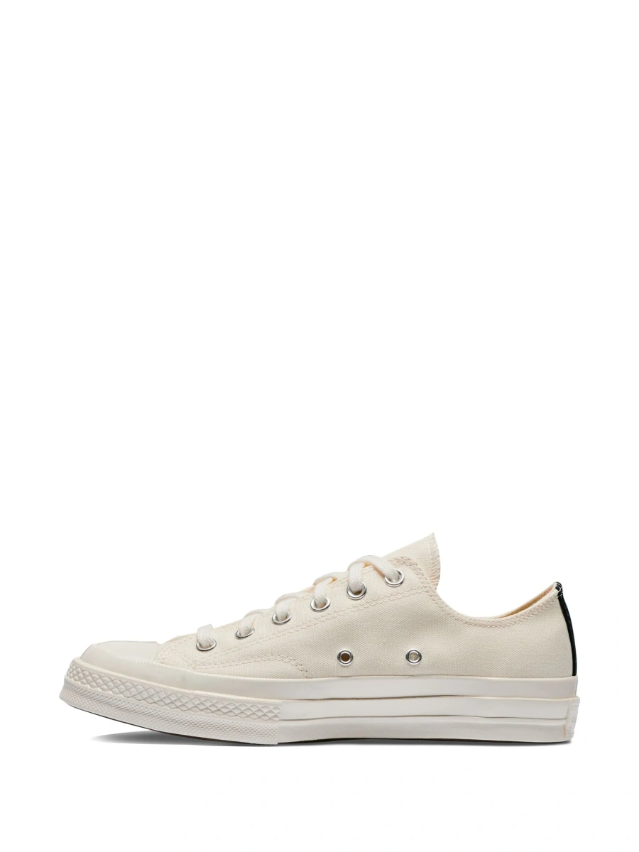 Sneakers COMME DES GARÇONS PLAY X CONVERSE albi din material textil - Img 4