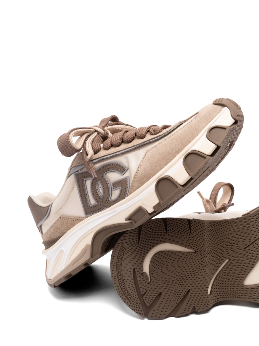 Sneakers Dolce &amp; Gabbana neutri din piele si elastan - Img 5