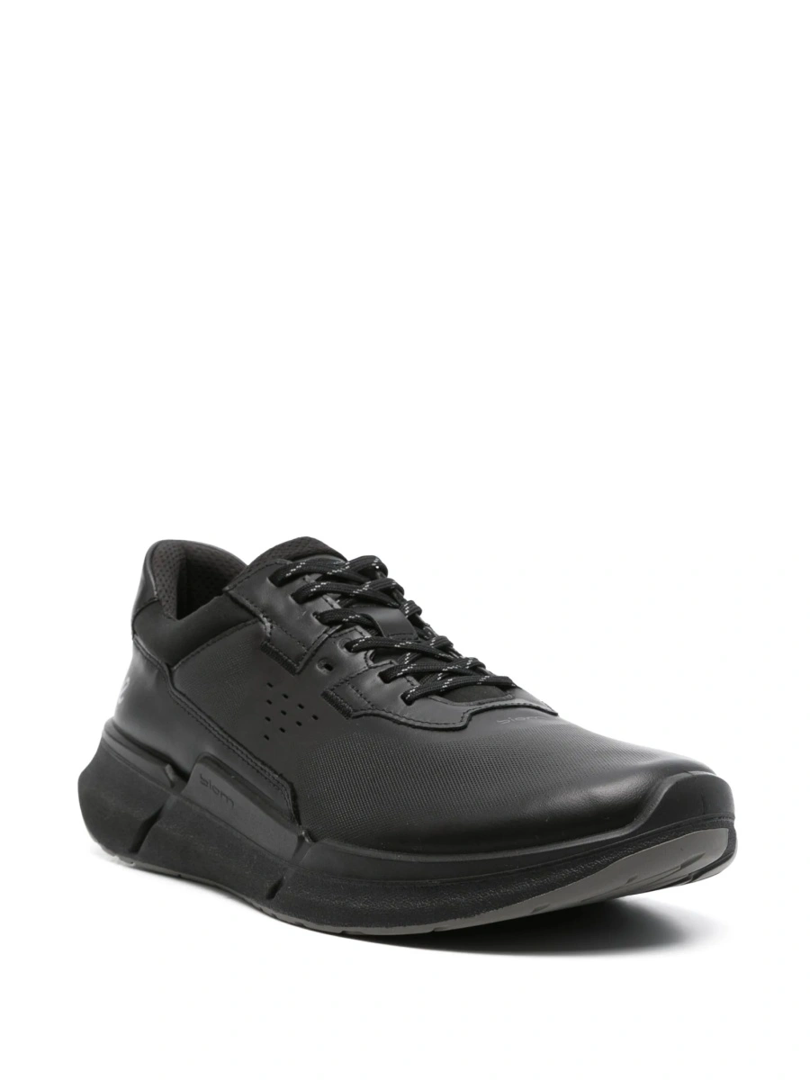 Sneakers ECCO negri din piele si material textil - Img 2