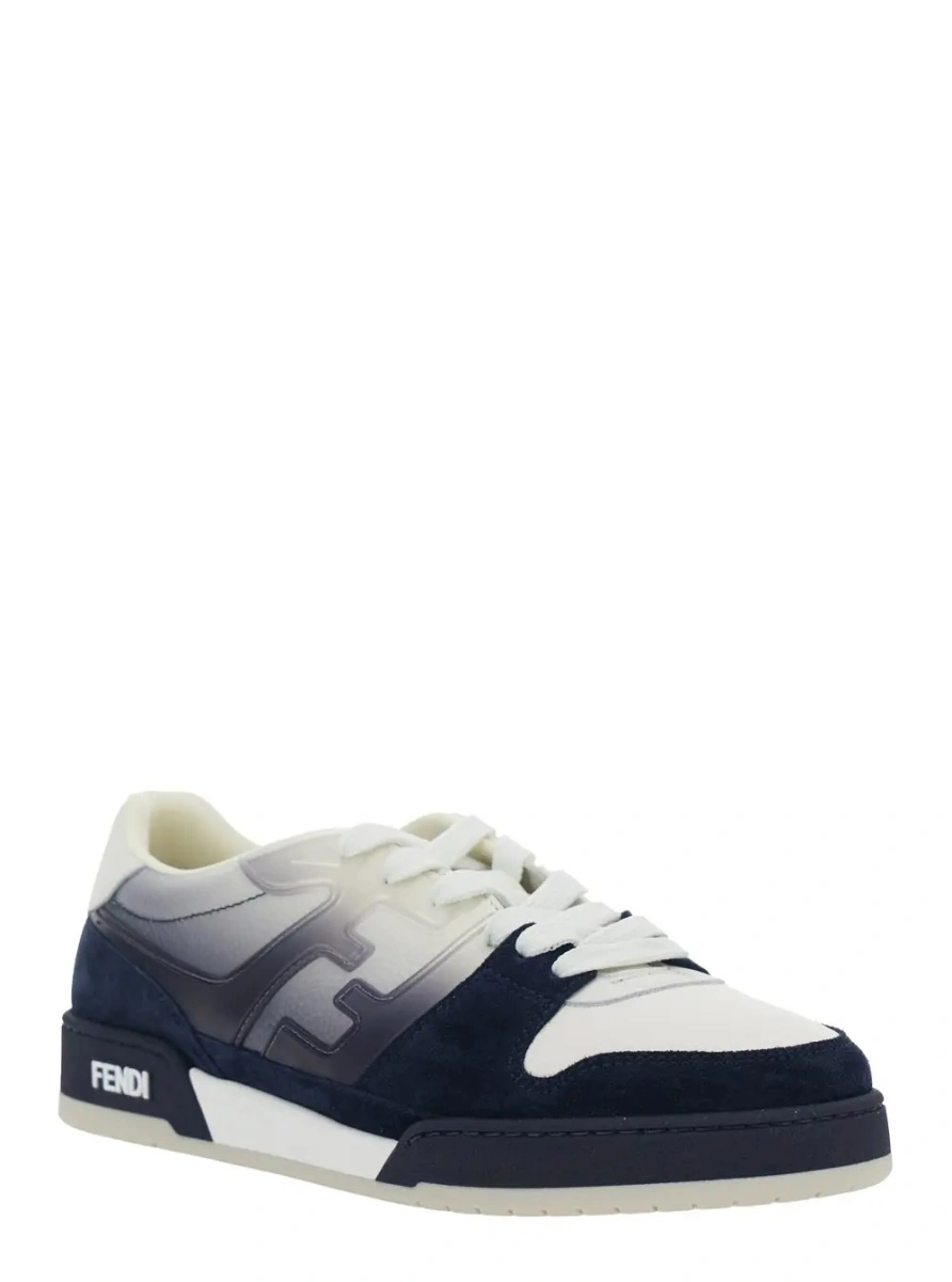 Sneakers Fendi albastri din piele intoarsa - Img 2