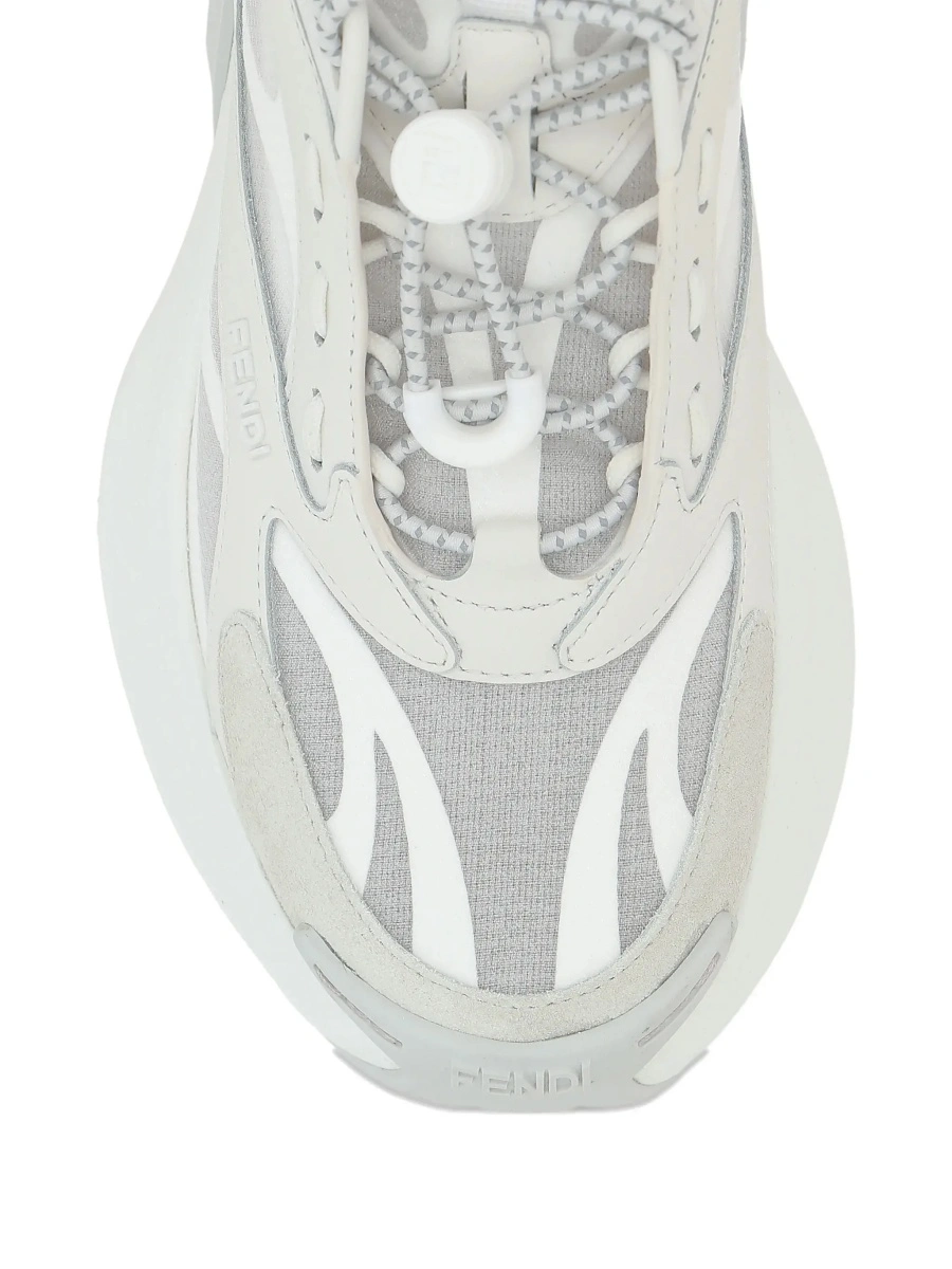 Sneakers Fendi albi din mesh si piele - Img 7
