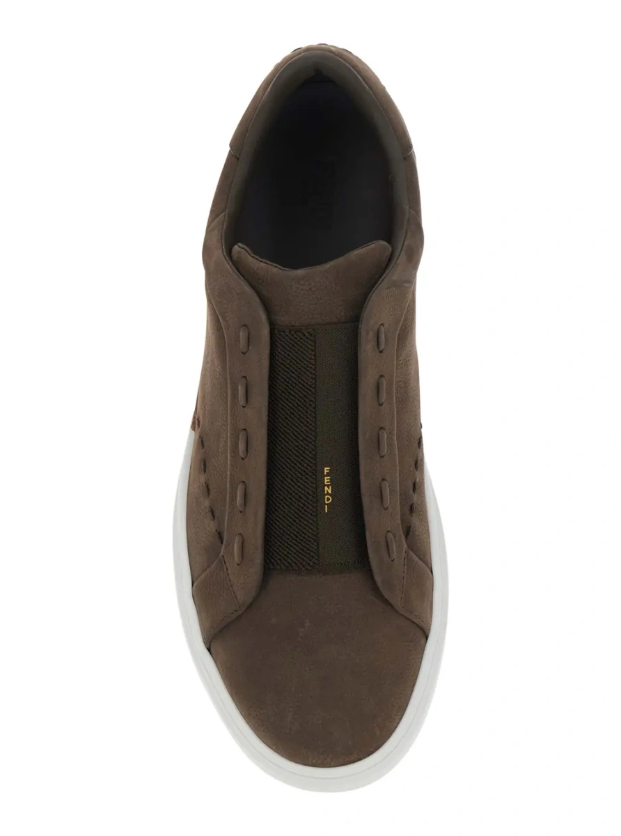 Sneakers Fendi maro din piele 'City' - Img 4