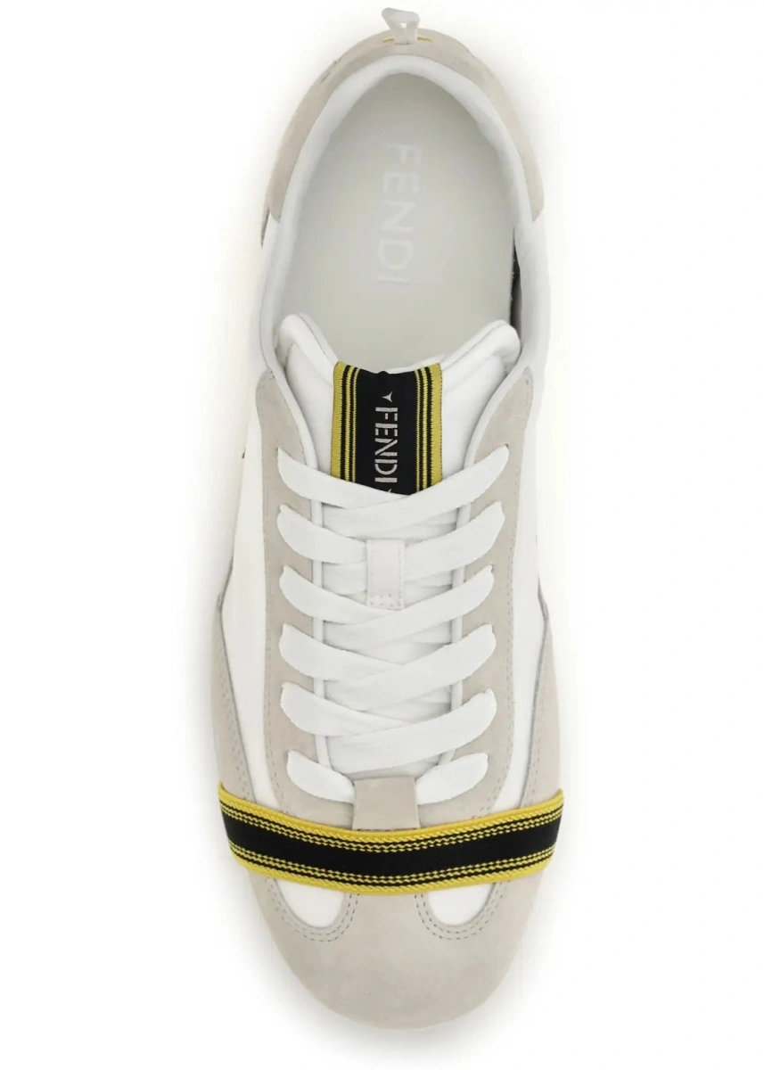 Sneakers Fendi multicolor din piele intoarsa si material textil - Img 4