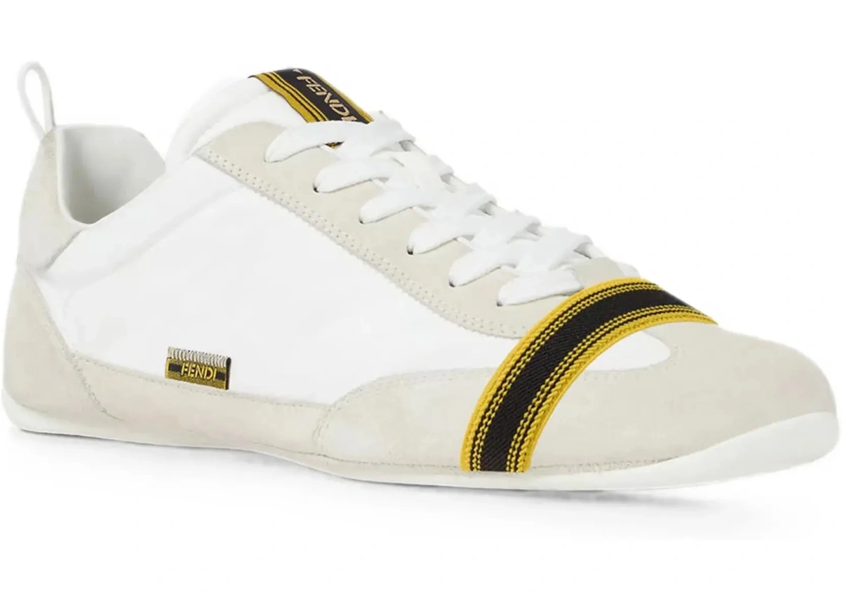 Sneakers Fendi multicolor din piele intoarsa si material textil - Img 5