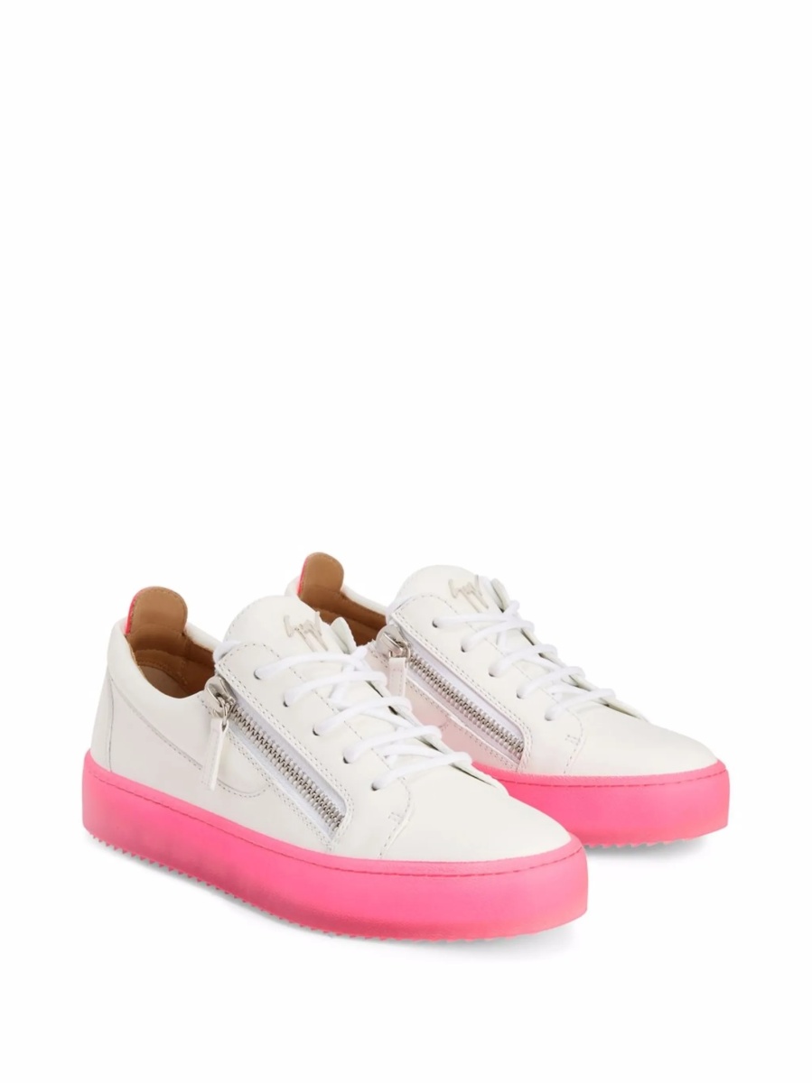 Sneakers Giuseppe Zanotti albi din piele - Img 2