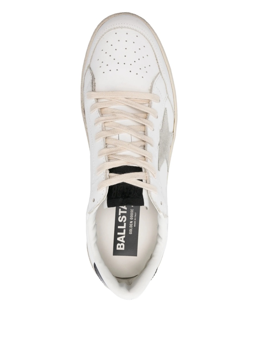 Sneakers Golden Goose albi din piele - Img 4