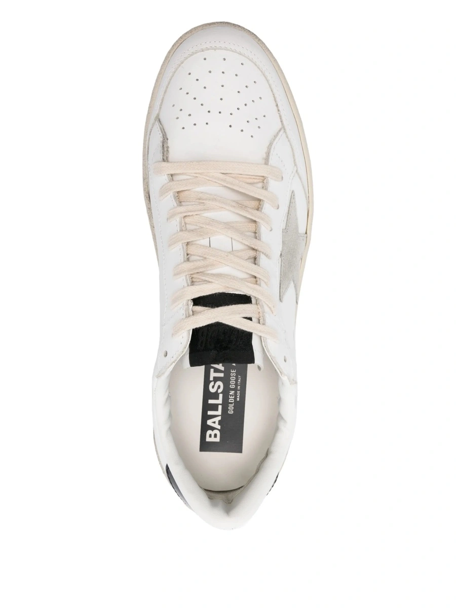 Sneakers Golden Goose albi din piele - Img 4