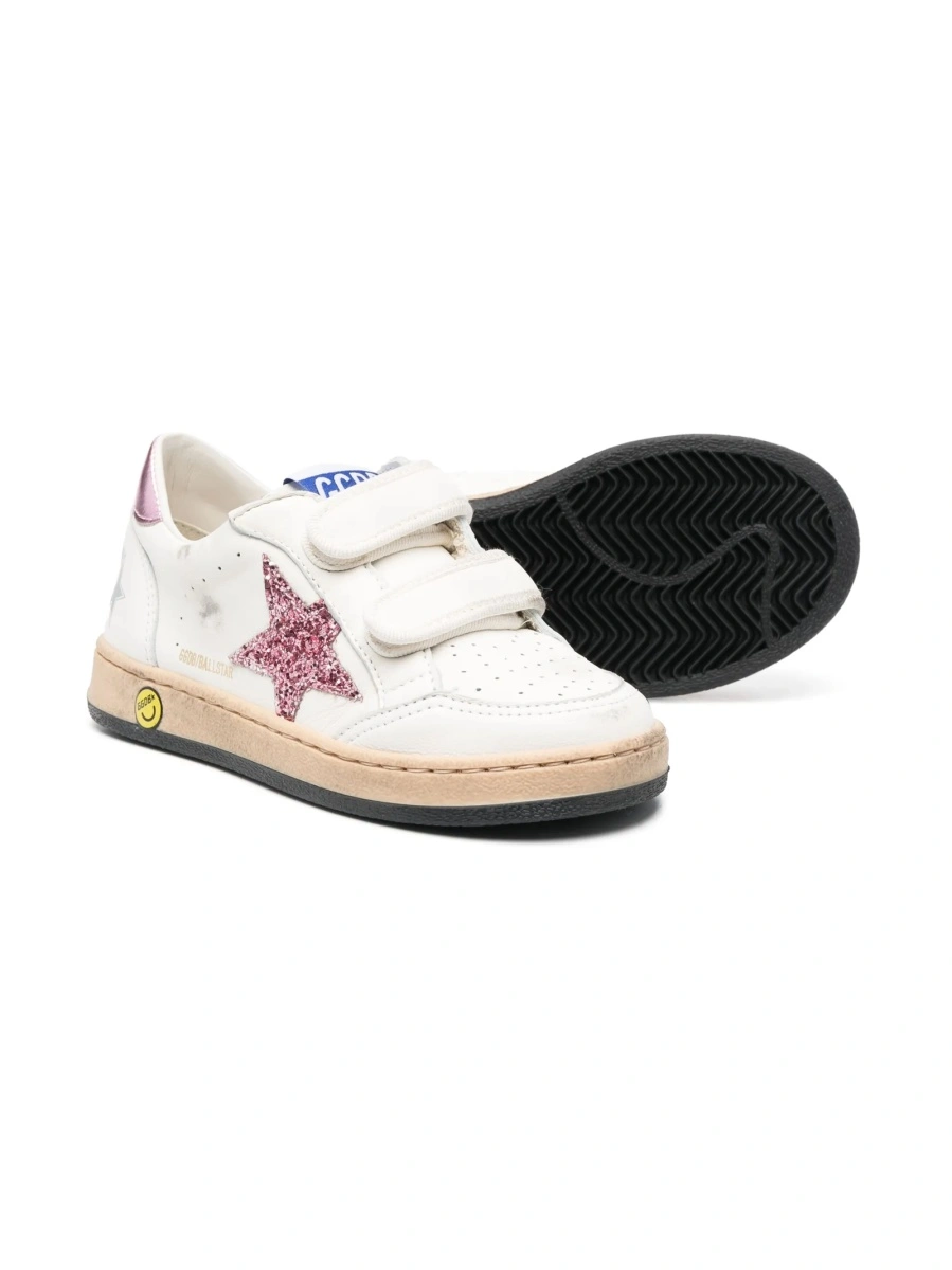 Sneakers Golden Goose albi din polyester si piele - Img 2