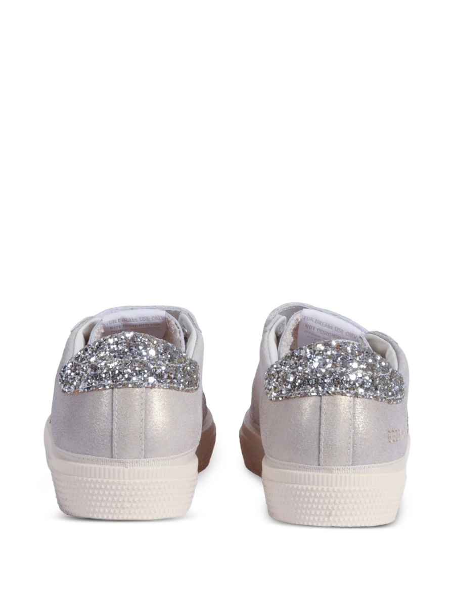 Sneakers Golden Goose argintii din piele intoarsa - Img 3