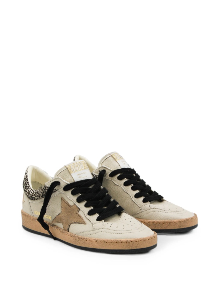 Sneakers Golden Goose ball star neutri din piele - Img 2