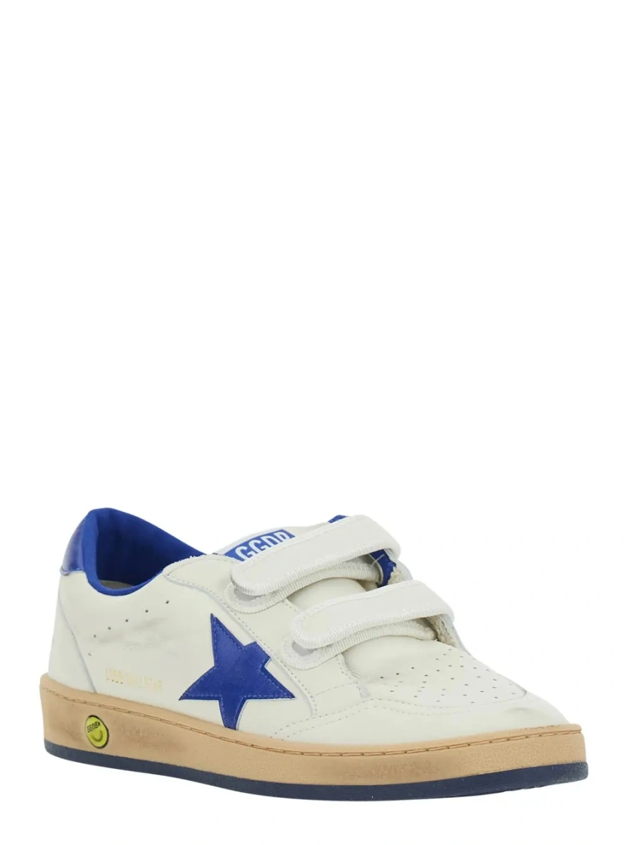 Sneakers GOLDEN GOOSE KIDS albi din piele 'Ballstar' - Img 2