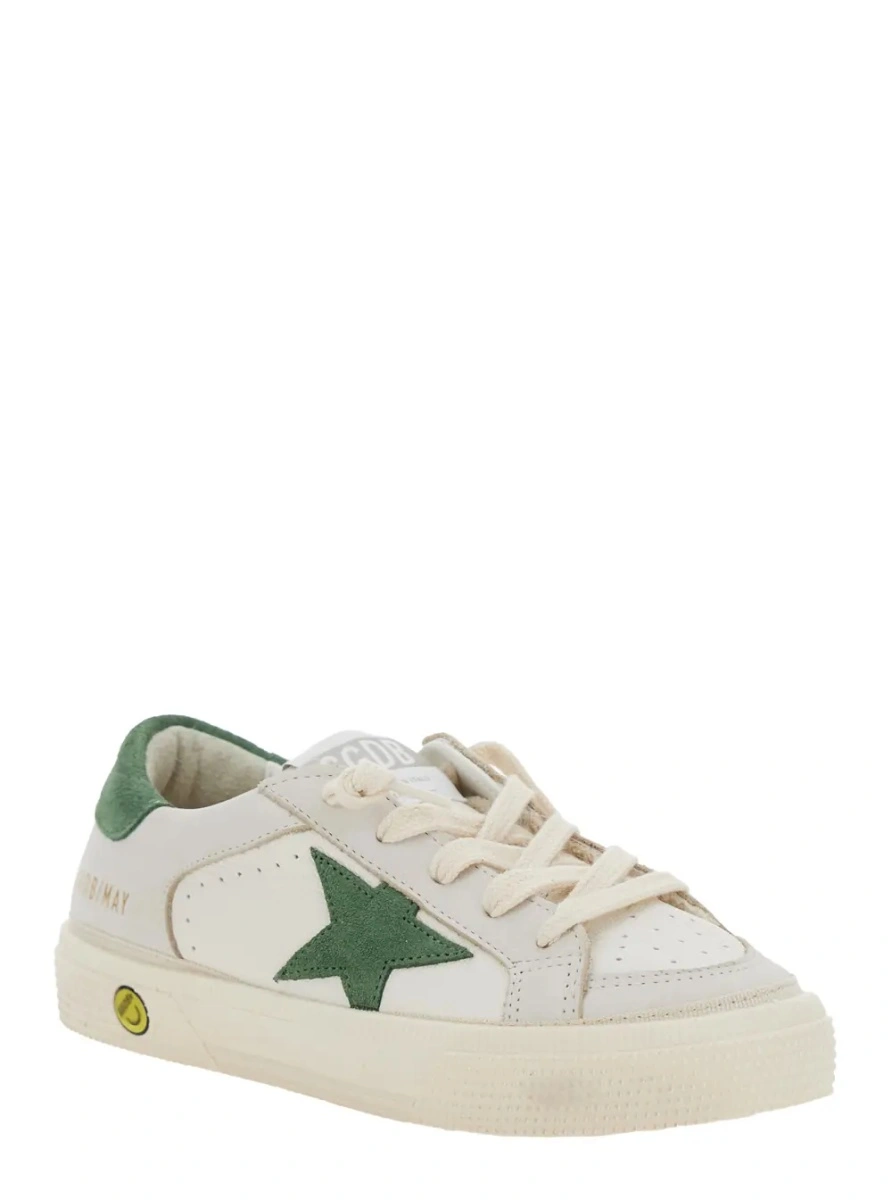 Sneakers GOLDEN GOOSE KIDS albi din piele 'May' - Img 2
