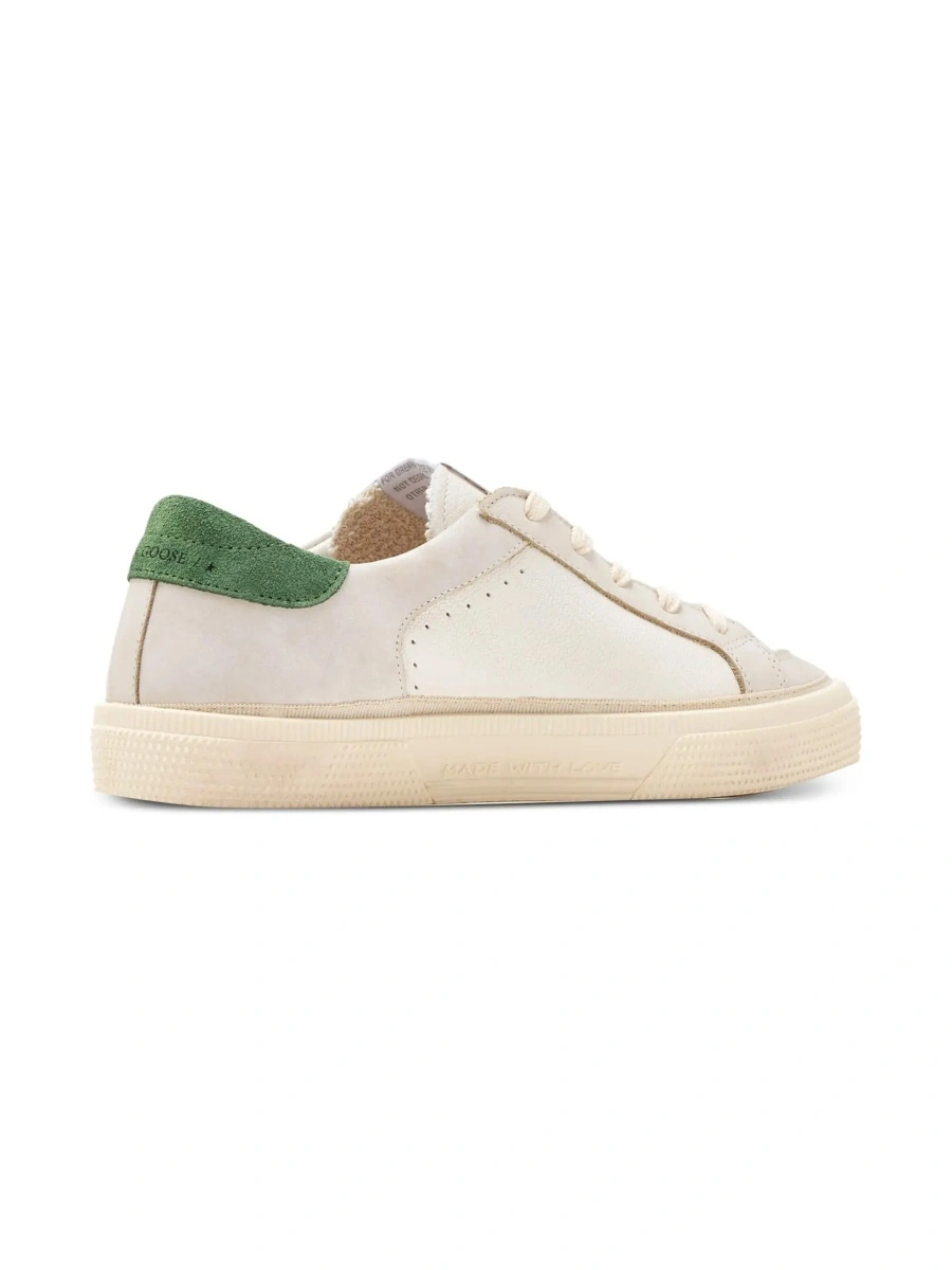 Sneakers GOLDEN GOOSE KIDS albi din piele 'May' - Img 6