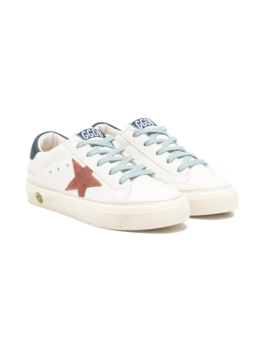 Sneakers GOLDEN GOOSE KIDS albi din piele 'May' - Img 7