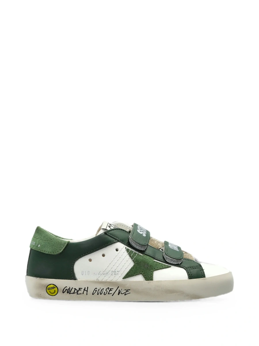 Sneakers GOLDEN GOOSE KIDS albi din piele 'Old School' - Img 5
