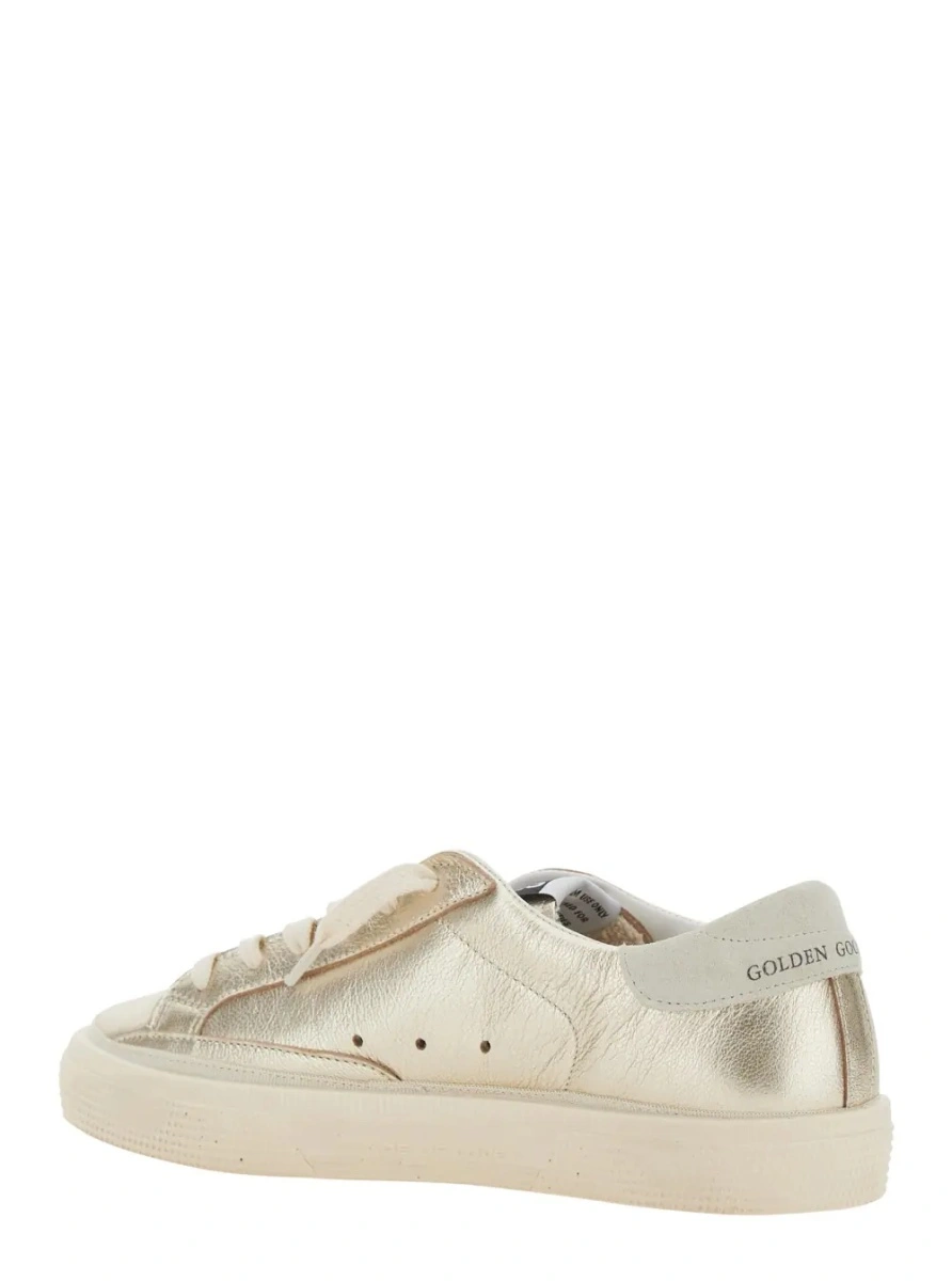 Sneakers GOLDEN GOOSE KIDS gri din piele 'May' - Img 3