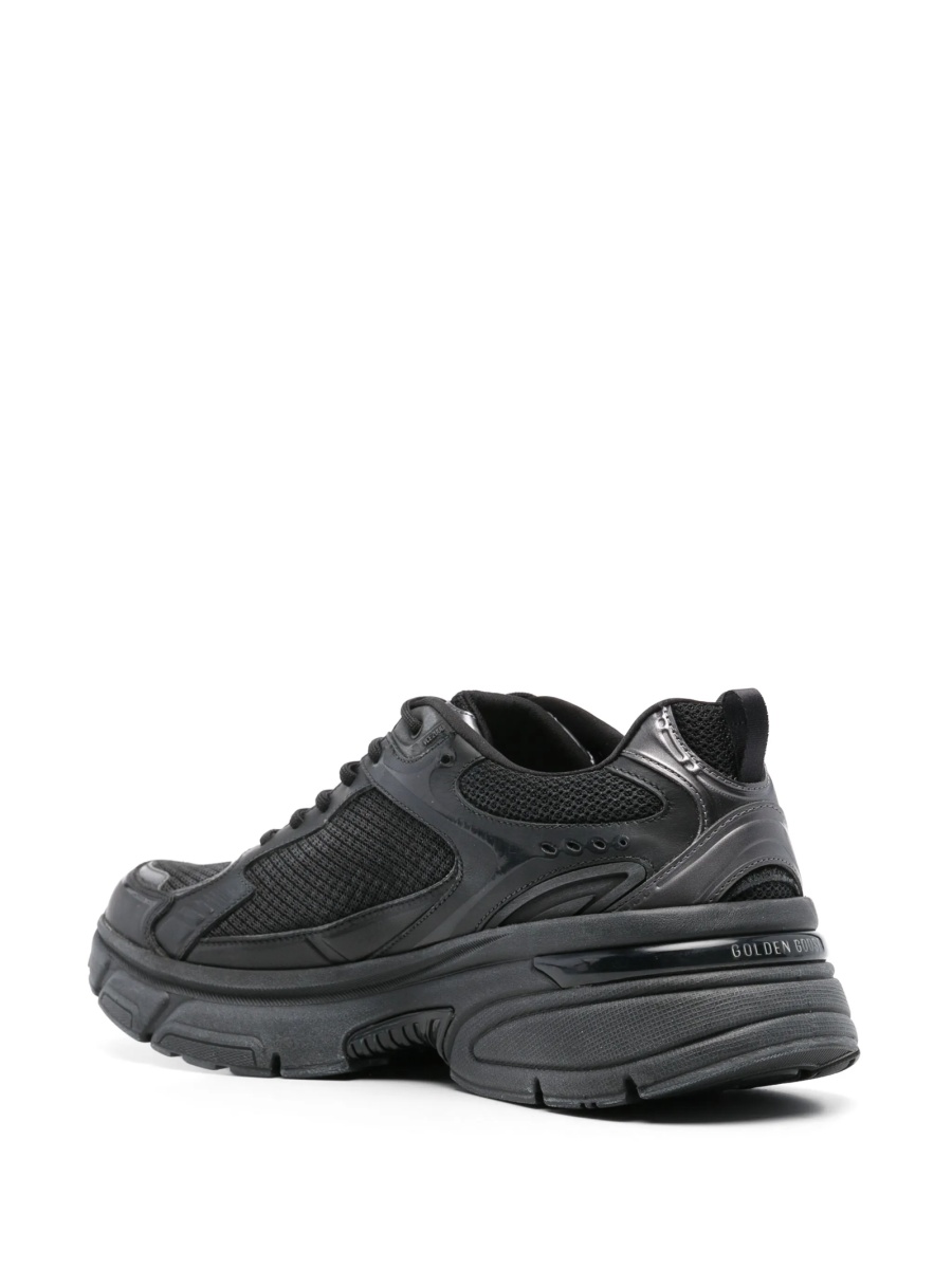 Sneakers Golden Goose negri din material textil si piele - Img 3