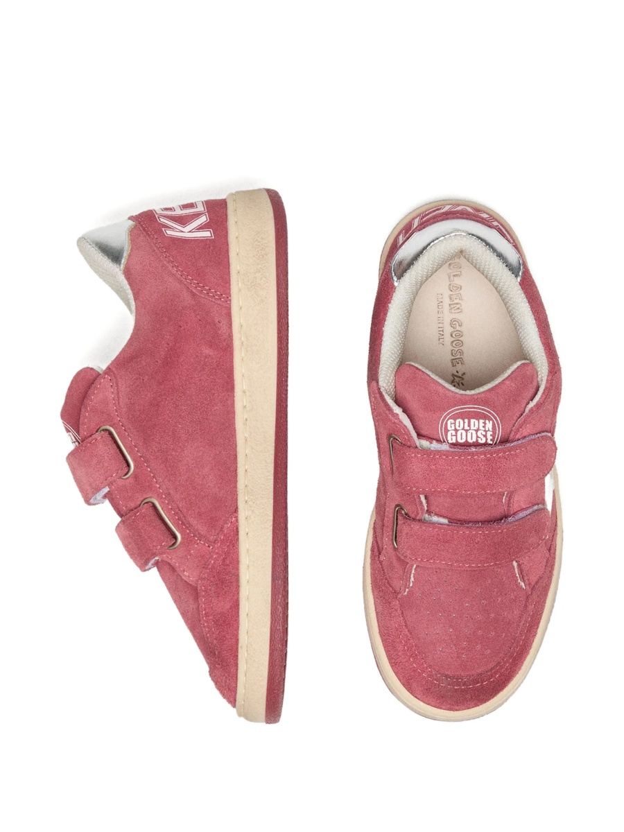 Sneakers Golden Goose rosii din piele intoarsa - Img 4