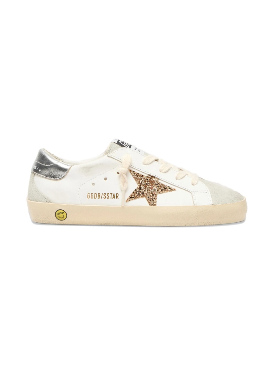 Sneakers Golden Goose star albi din piele si piele intoarsa - Img 2