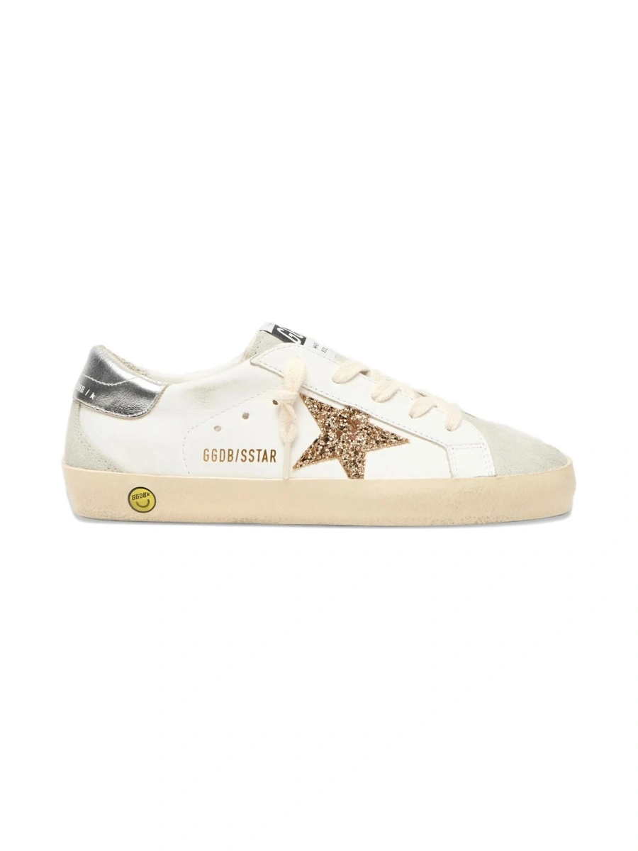 Sneakers Golden Goose star albi din piele si piele intoarsa - Img 2