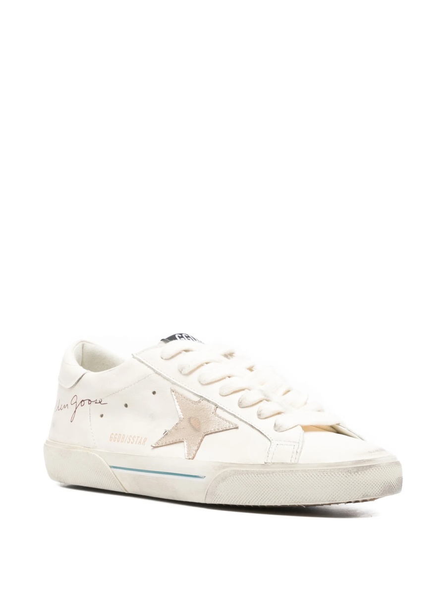 Sneakers Golden Goose star albi din piele - Img 2