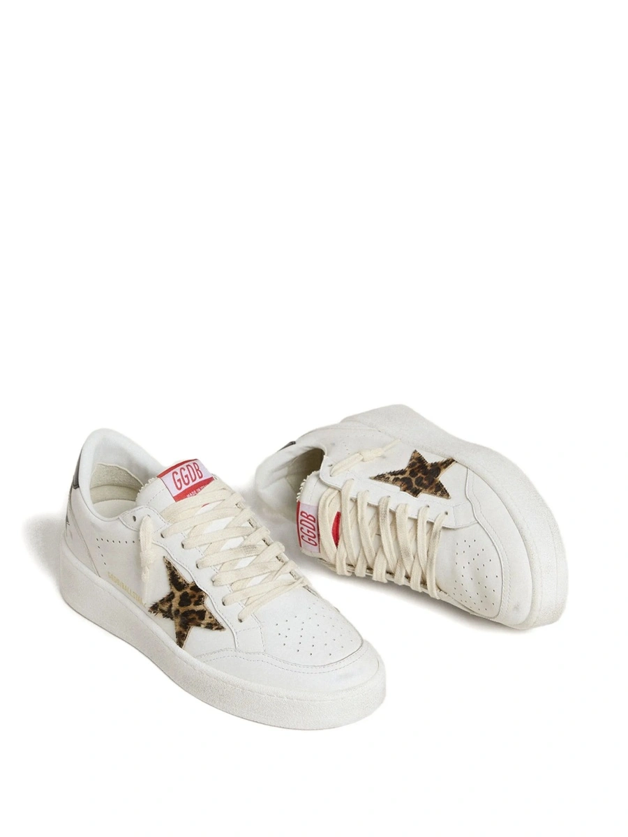 Sneakers Golden Goose star albi din piele - Img 2