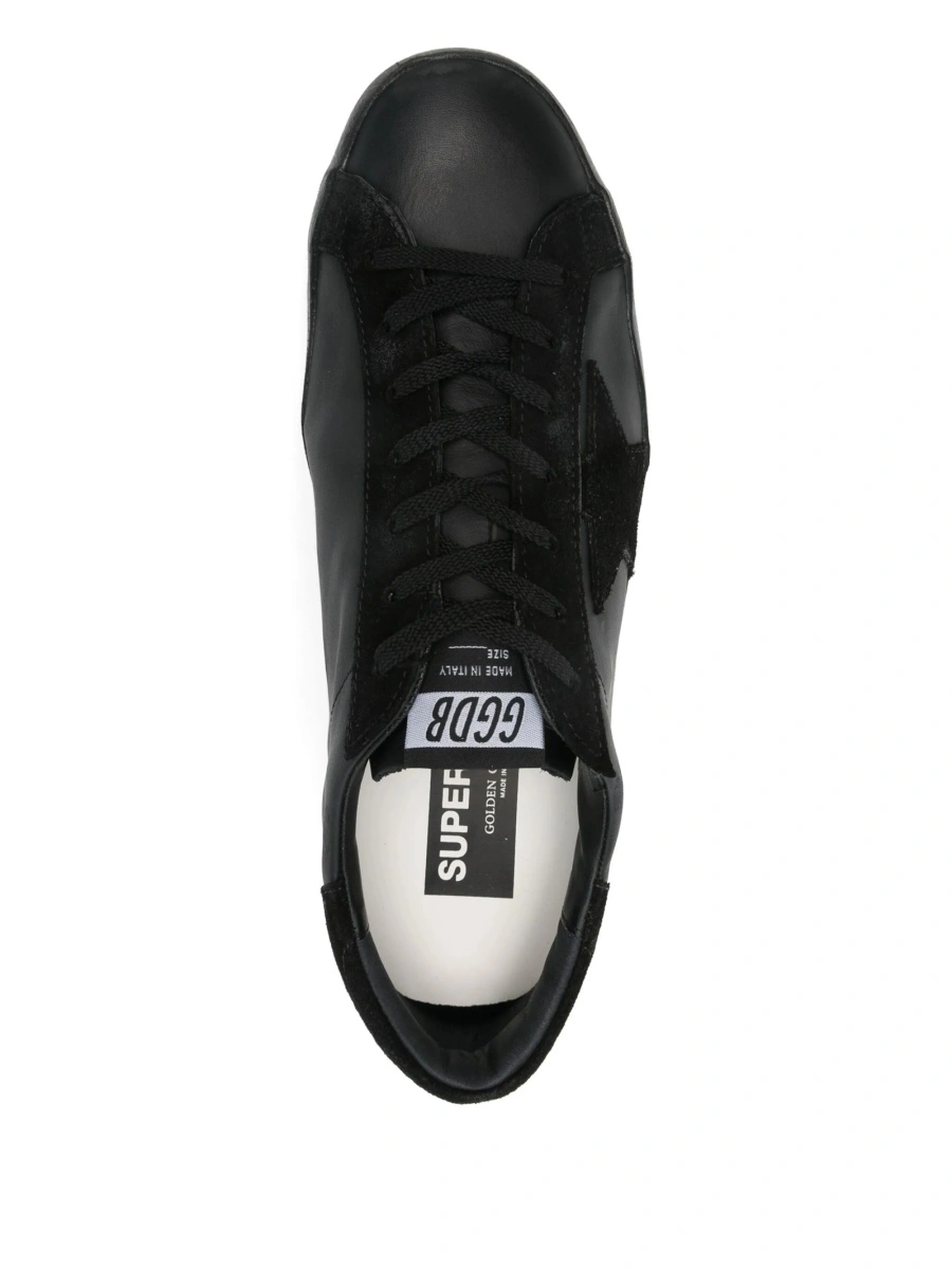Sneakers Golden Goose star negri din piele intoarsa si piele - Img 4