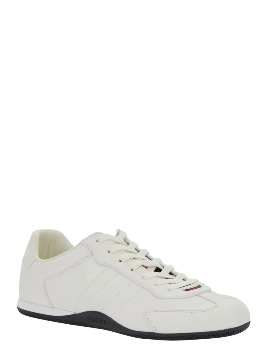 Sneakers Gucci albi din piele 'Elan New' - Img 2