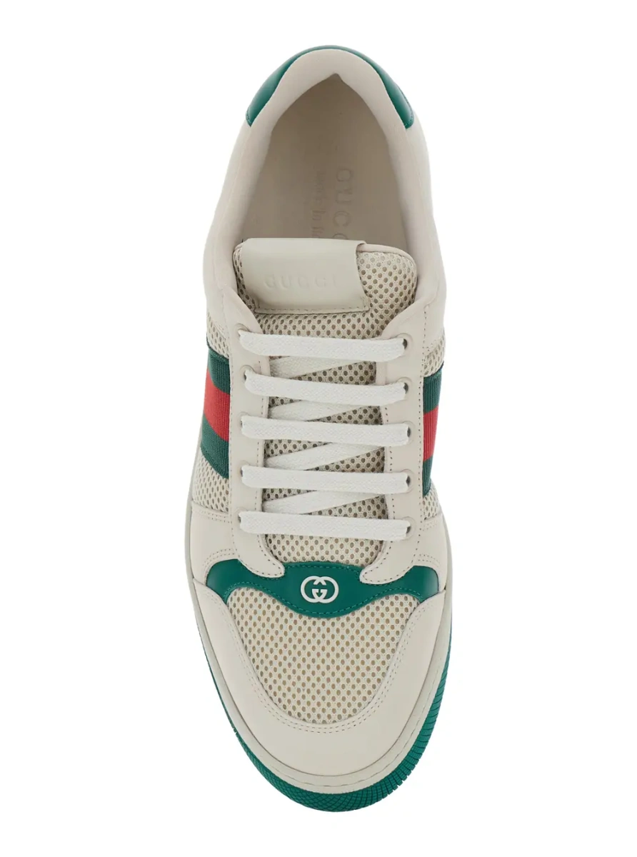 Sneakers Gucci albi din piele - Img 4