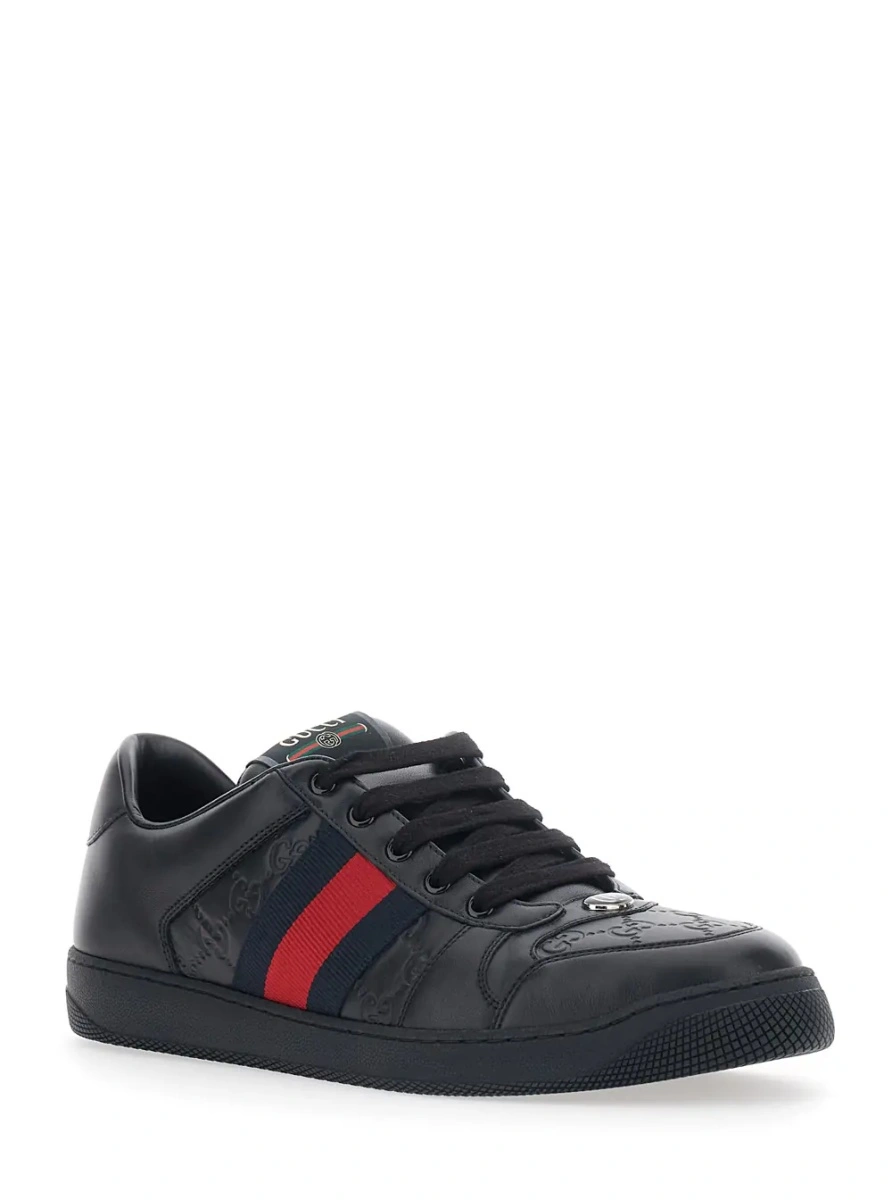 Sneakers Gucci negri din piele 'Screener' - Img 2