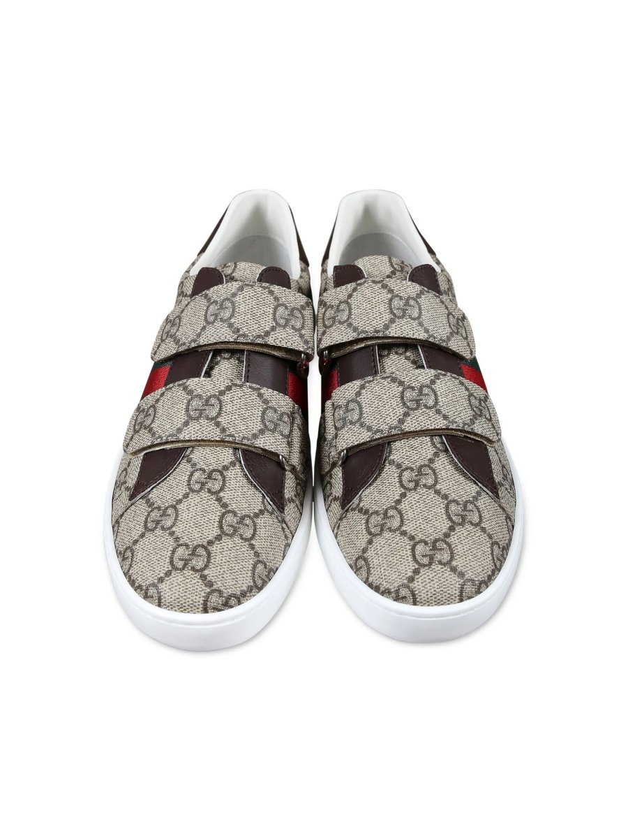 Sneakers Gucci neutri din material textil si rasina poliuretanica - Img 3