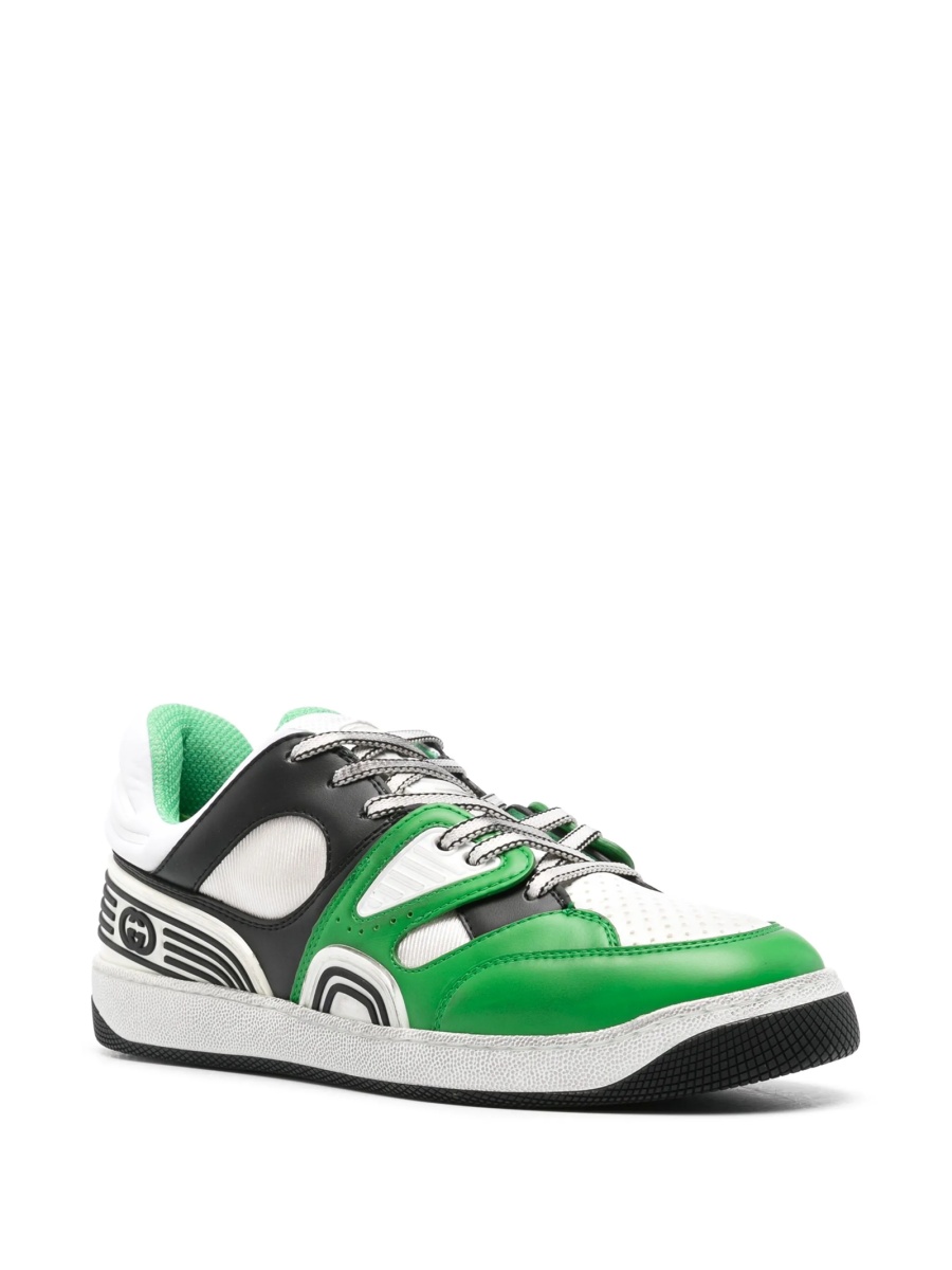 Sneakers Gucci verzi din piele si material textil - Img 2