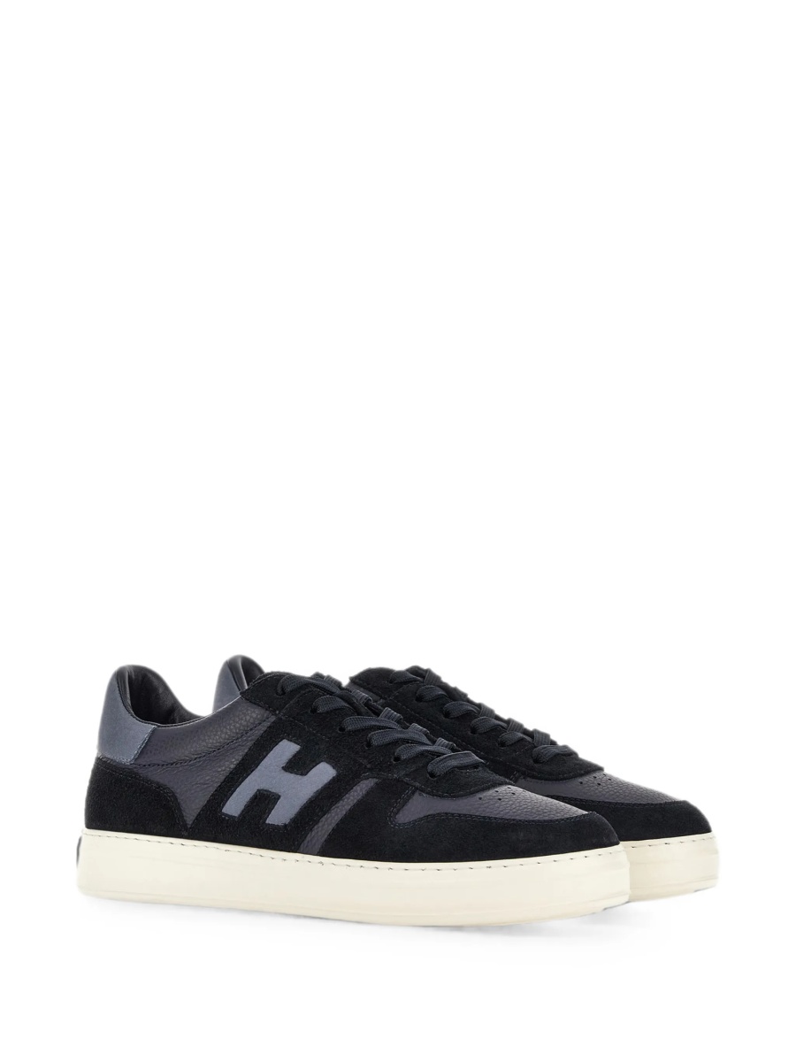 Sneakers Hogan albastri din piele si piele intoarsa - Img 2