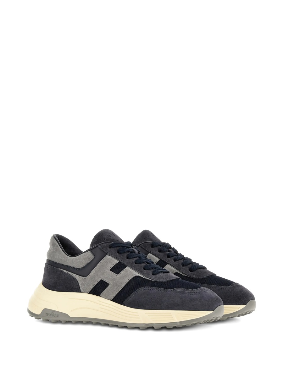 Sneakers Hogan albastri din polyester si piele intoarsa - Img 2